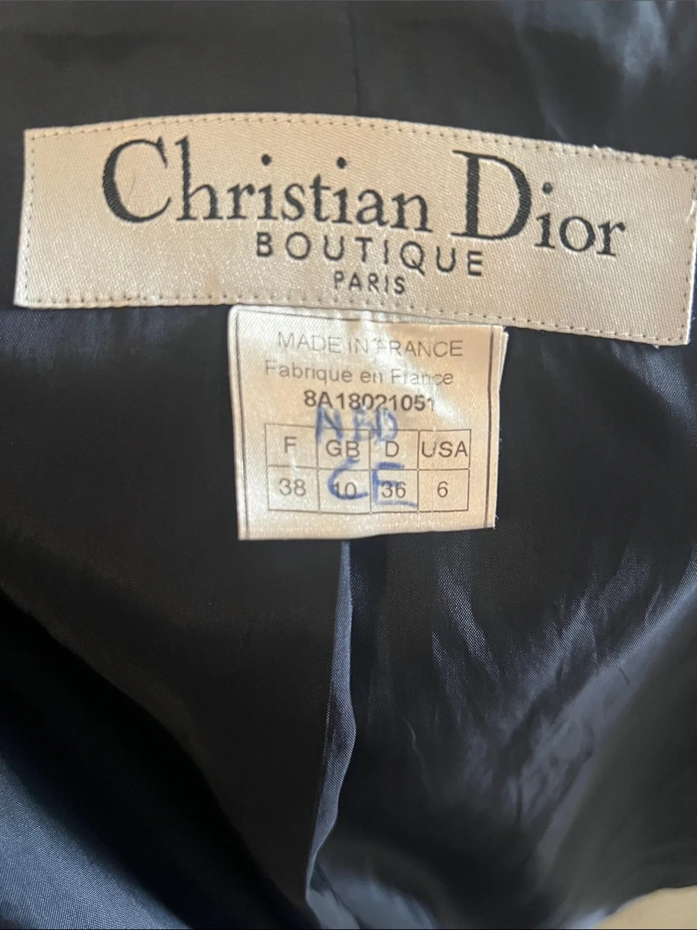 Christian Dior Boutique Paris Quiet Luxury Navy Suit